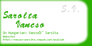 sarolta vancso business card